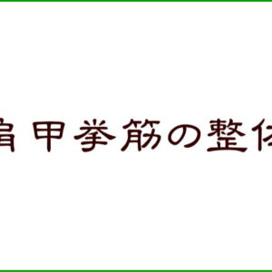 肩甲挙筋の整体